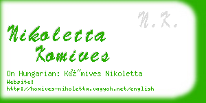 nikoletta komives business card